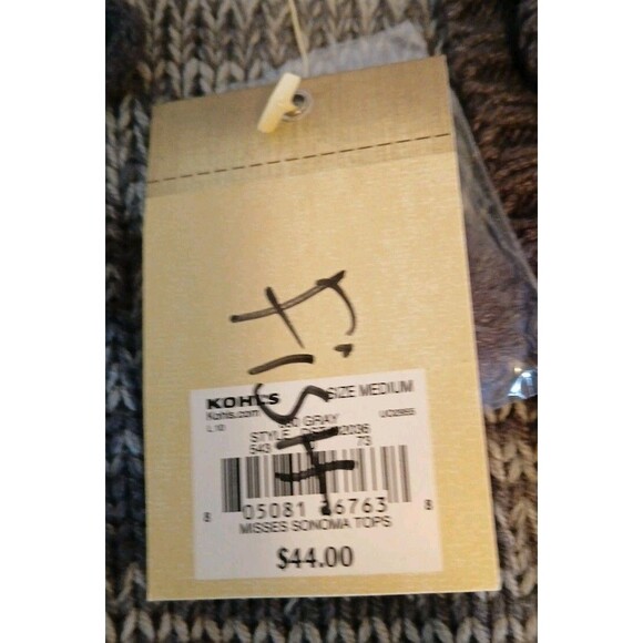 NWT Sonoma Life +style Shawl Cardigan Sweater 3button Light/ Dark Grays Womens M - Picture 15 of 16